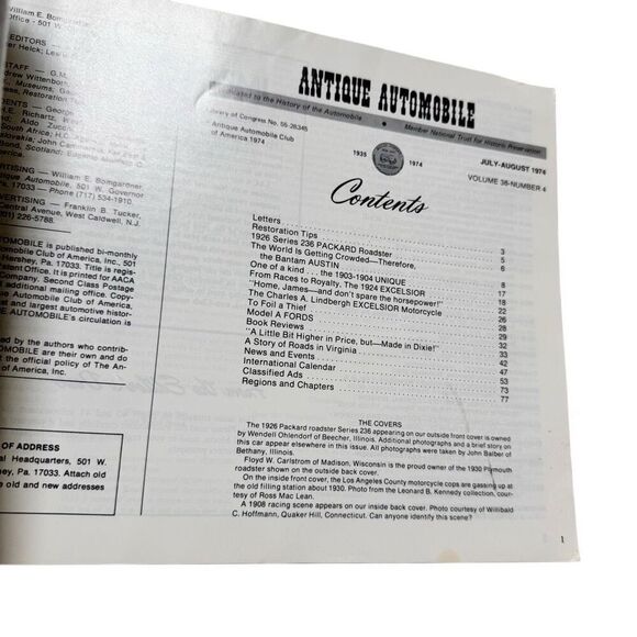 Antique Automobile 1974 Magazine July-August Volume 38 Issue 4 - Picture 5 of 5